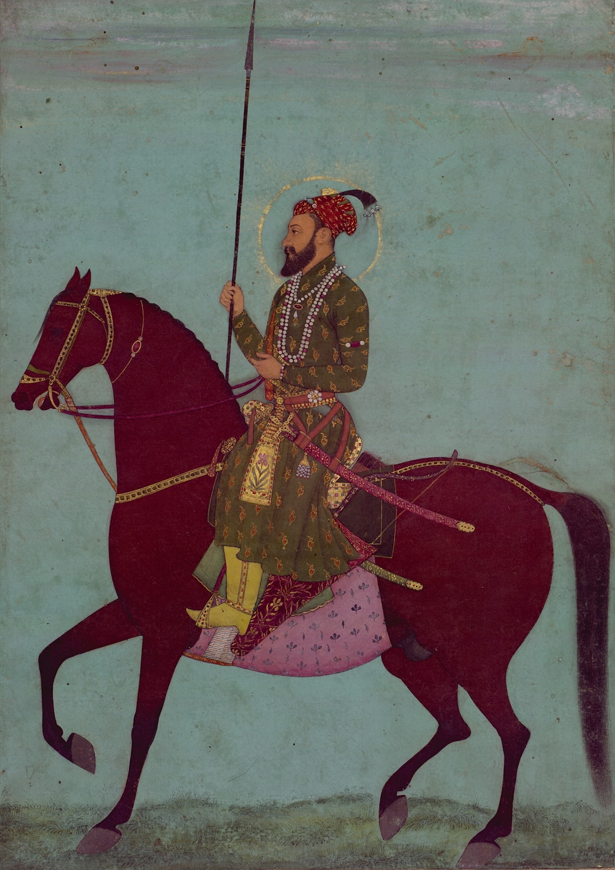 Equestrian portrait of the Mughal emperor Aurangzeb, c. 17th century. Metropolitan Museum of Art. Public Domain. Equestrian portrait of the Mughal emperor Aurangzeb, c. 17th century. Metropolitan Museum of Art. Public Domain.