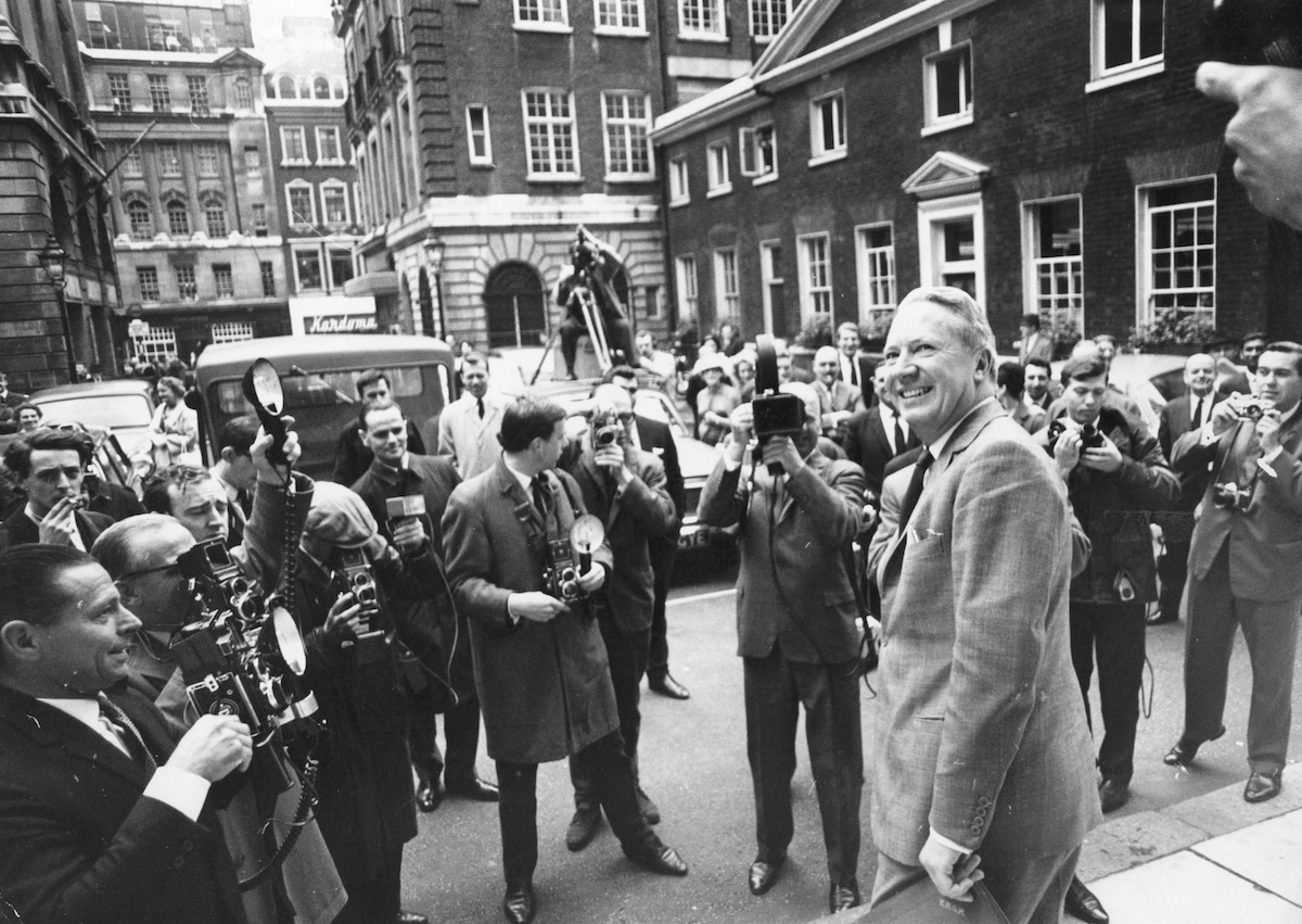 Edward Heath, newly elected leader of the Conservative Party, outside his home, London, 27 July 1965. Photo by Jim Gray/Keystone/Hulton Archive/Getty Images. Edward Heath, newly elected leader of the Conservative Party, outside his home, London, 27 July 1965. Photo by Jim Gray/Keystone/Hulton Archive/Getty Images.
