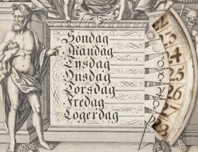A Swedish ‘perpetual calendar’ created the year Sweden began its transition towards the Gregorian system, c. 1700. Andersson, Fredrik, Skokloster Castle/SHM (CC BY 4.0).