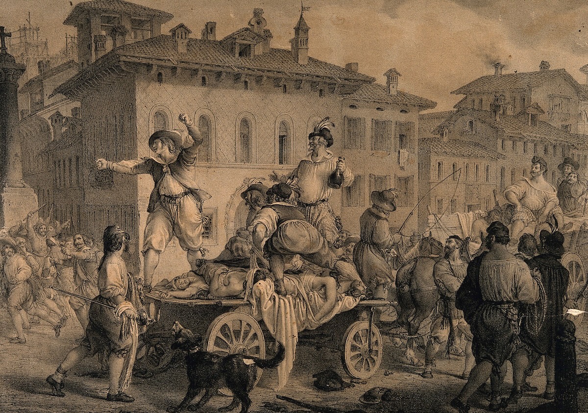 ‘Accusing the anointers in the great plague of Milan’, a scene from Alessandro Manzoni’s The Betrothed. Wellcome Collection. Public Domain. ‘Accusing the anointers in the great plague of Milan’, a scene from Alessandro Manzoni’s The Betrothed. Wellcome Collection. Public Domain.