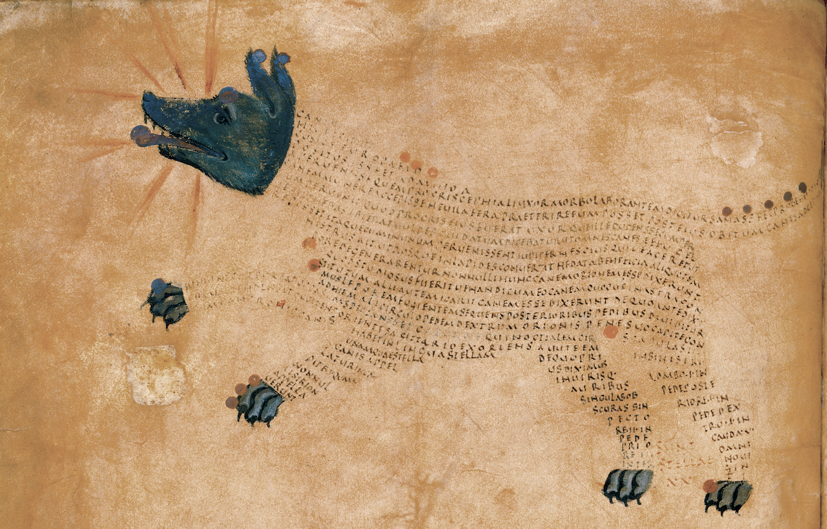Illustration of the constellation of the Dog Star Sirius, c.820-840. British Library/Bridgeman Images. Illustration of the constellation of the Dog Star Sirius, c.820-840. British Library/Bridgeman Images.