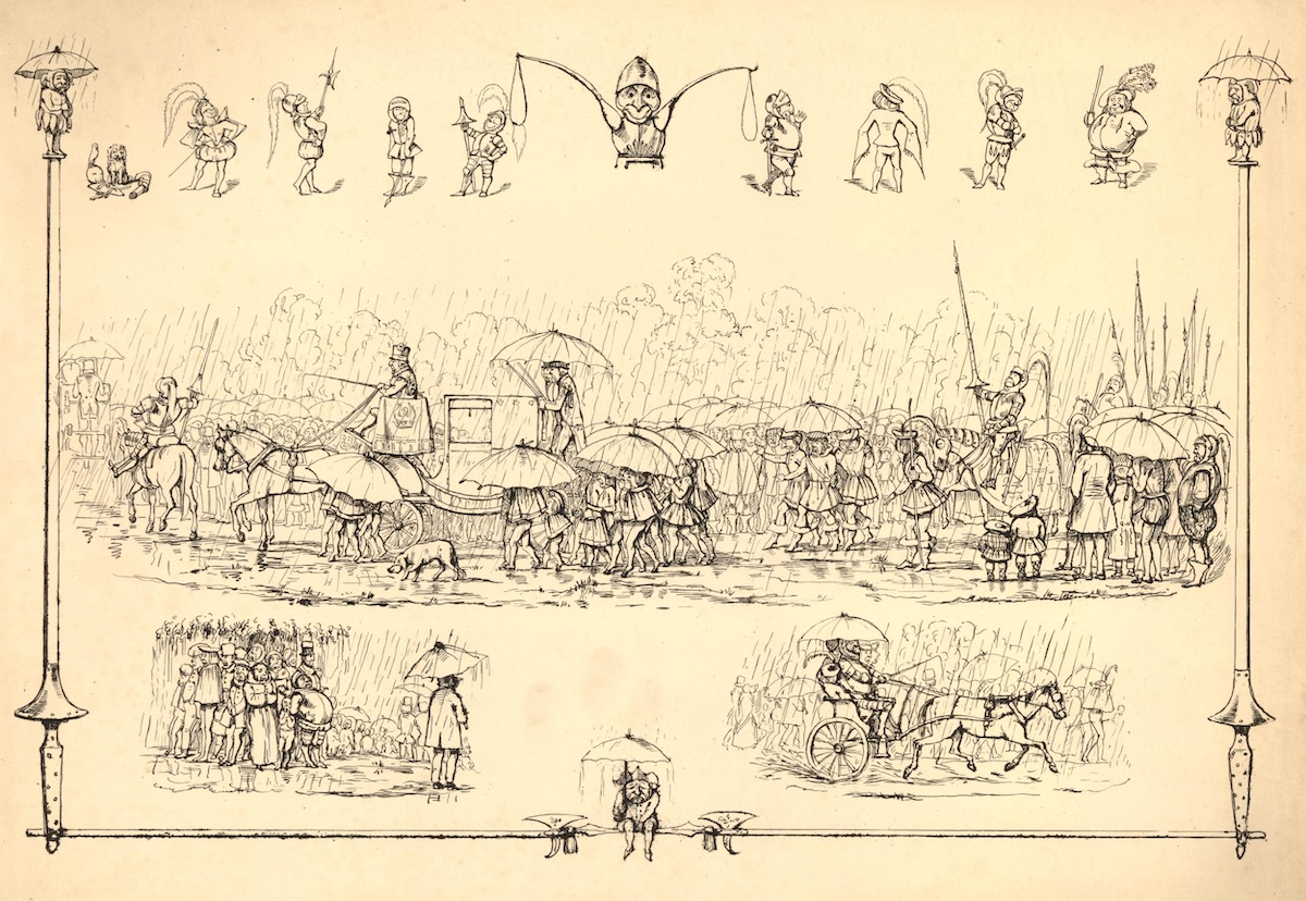 ‘The Tournament, or the Days of Chivalry Revived’, by Richard Doyle, c.1840. Trustees of the British Museum. ‘The Tournament, or the Days of Chivalry Revived’, by Richard Doyle, c.1840. Trustees of the British Museum.