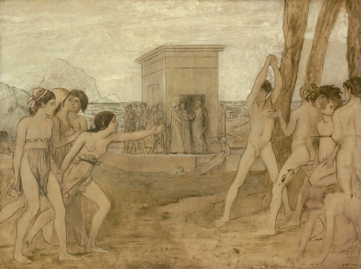 Young Spartan Girls Challenging Boys, by Edgar Degas, c. 1860. Art Institute of Chicago. Public Domain. Young Spartan Girls Challenging Boys, by Edgar Degas, c. 1860. Art Institute of Chicago. Public Domain.