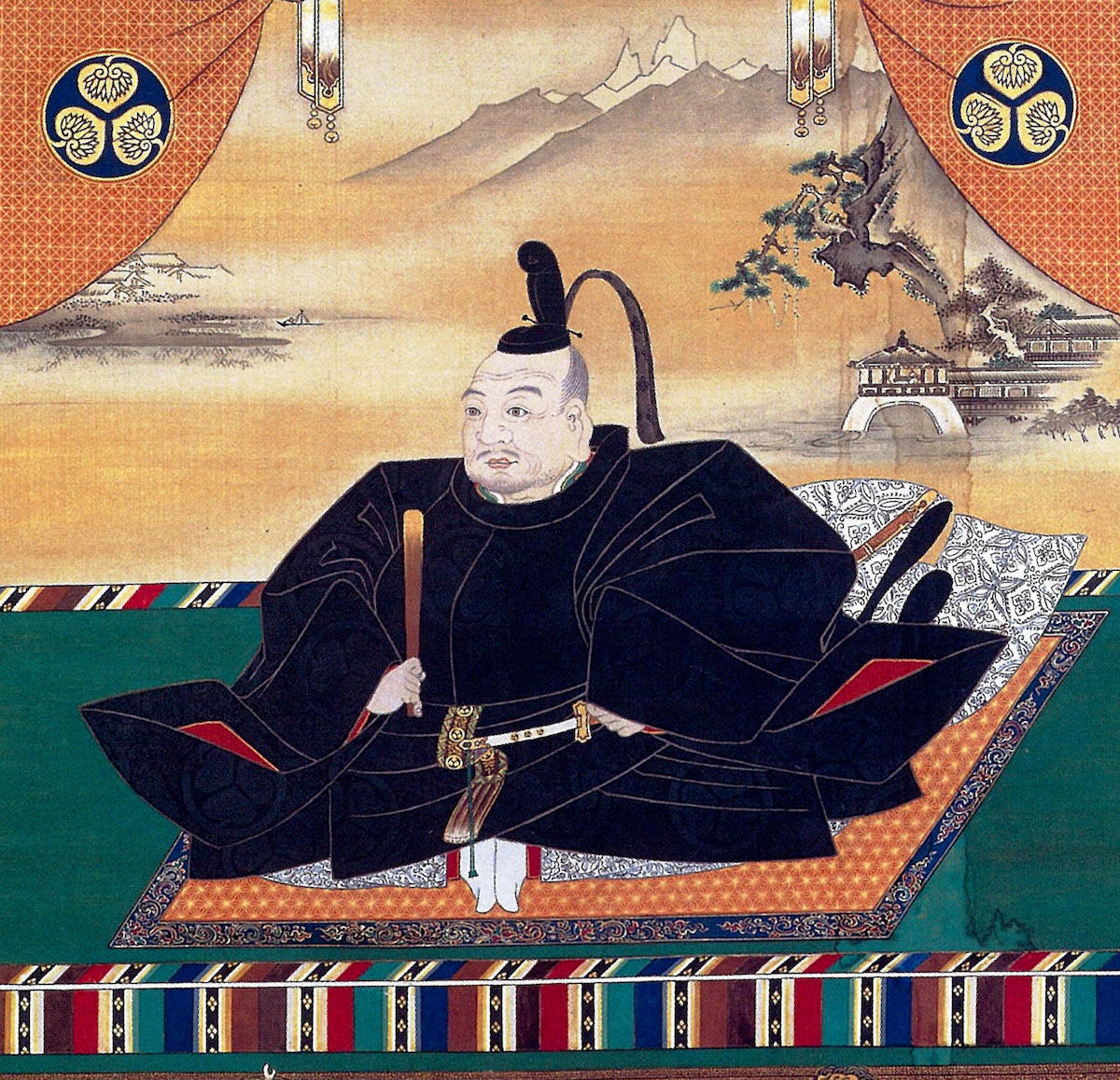 Tokugawa Ieyasu – shogun at the time of William Adams’ voyage to Japan – by Kanō Tan’yū, hanging scroll, early 17th century. GL Archive/Alamy Stock Photo. Tokugawa Ieyasu – shogun at the time of William Adams’ voyage to Japan – by Kanō Tan’yū, hanging scroll, early 17th century. GL Archive/Alamy Stock Photo.